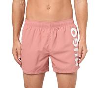 HUGO Men's Vertical Logo Swim Trunks, Old Rose, XL