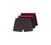 HUGO Mens Woven Boxer Triplet Three-Pack of Cotton Boxer Shorts with Logo waistbands