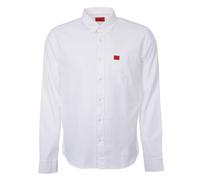 Hugo Mens Woven Logo Slim Fit Oxford Shirt - White - Size Large