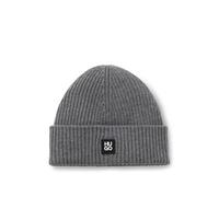 HUGO Mens Xola Metal Virgin-Wool Beanie hat with Stacked-Logo Badge