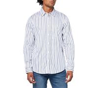 HUGO Men's Yarn Dyed Cotton Button Down Shirt, Skyline Blue, Large