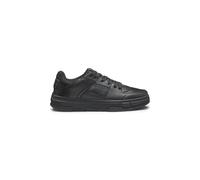HUGO Mens Yarrow Tenn Faux-Leather Trainers with mesh Trims Size 6 Black