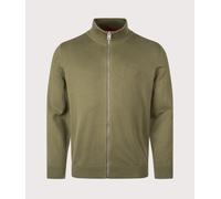 HUGO Slim-fit knitted jacket in cotton with logo detail - Style San Jacomo-C, 50553606 Olive XL