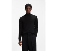 HUGO Merino-wool rollneck sweater with embroidered logo - Style San Thomas-M, 50474174 Black M