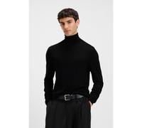 HUGO Merino-wool rollneck sweater with embroidered logo - Style San Thomas-M, 50474174 Black S