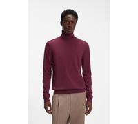 HUGO Merino-wool rollneck sweater with embroidered logo - Style San Thomas-M, 50474174 Dark Red XL