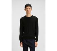 HUGO Merino-wool sweater with embroidered logo - Style San Cedric-M1, 50476832 Black XXL