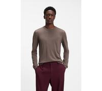 HUGO Merino-wool sweater with embroidered logo - Style San Cedric-M1, 50476832 Brown XXL