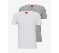 HUGO Miscellaneous V Neck Short Sleeve T-Shirt White Light Grey (2 Units) - S