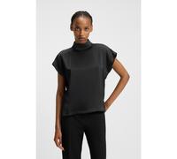 HUGO Mock-neck top in fluent satin - Style Caneli-1, 50525896 Black 8