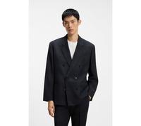 HUGO Modern-fit blazer in checked virgin wool - Style Kano263F1X, 50569205 Dark Blue 38R