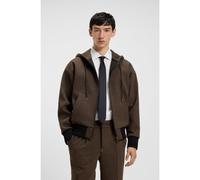 HUGO Modern-fit hooded jacket in herringbone cloth - Style Hootailored253X, 50544683 Brown 36R