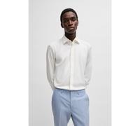 HUGO Modern-fit shirt in stretch-cotton satin - Style Valenti, 50539717 White 18