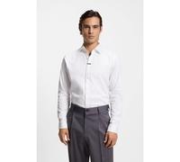 HUGO Modern-fit shirt in stretch cotton with concealed placket - Style Valerio, 50554768 White 16.5