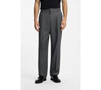 HUGO Modern-fit trousers in herringbone fabric - Style Flips251X, 50570179 Dark Grey 40R