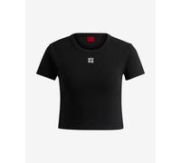 HUGO Modern Logo Small Short Sleeve T-Shirt Black Women - L