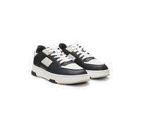HUGO Monogram-detail trainers in faux leather - Style Yarrow_tenn_mepulg, 50548544 Dark Grey 5