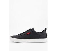 HUGO Morrie Leather Tennis Trainer - Black, Black, Size 42, Men Black