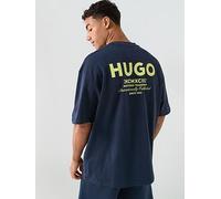HUGO Nalono International Logo T-Shirt, Blue, Size L, Men Blue