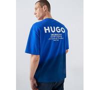HUGO Nalono Ombre International Logo T-Shirt, Blue, Size L, Men Blue