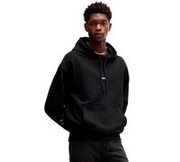 HUGO Mens Nalonso Cotton-terry hoodie with logo badge
