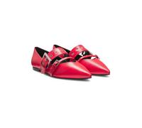 HUGO Nappa-leather ballerina pumps with buckled straps - Style Maridia_Ball_BKNA, 50536400 Red 5