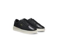 HUGO Nappa-leather trainers with gold-tone logo - Style Neston_tenn_lt, 50563554 Black 10