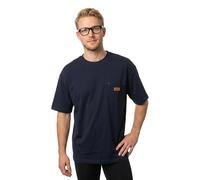 HUGO Loose-fit T-shirt in cotton with suede logo badge - Style Nevado, 50564045 Dark Blue XL