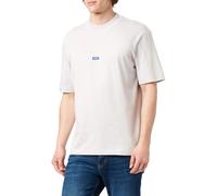 HUGO Mens Nieros Cotton-Jersey T-Shirt with Logo Badge