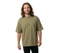 HUGO Ribbed-neck cotton T-shirt with logo badge - Style Nieros, 50509991 Olive S