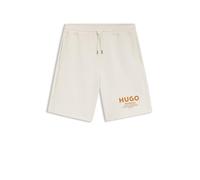Hugo Nomario Men's Loose-Fit Cotton Terry Shorts with Logo Print, Open White 126, M