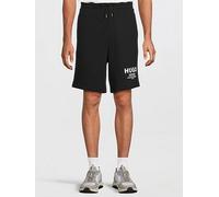 HUGO Nomario Oversized International Logo Jersey Shorts, Black, Size S, Men Black