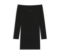 HUGO Off-the-shoulder mini dress with rhinestone logo - Style Noffal_B, 50546941 Black L