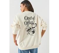 HUGO Out Of Office Crew Neck Jumper, White, Size Xl, Women White