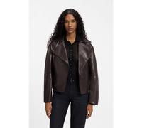 HUGO Oversize-fit nappa leather jacket with belt - Style Laurila, 50567634 Brown XL