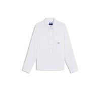 HUGO Mens Ekynone Logo-Label Shirt in Cotton Twill
