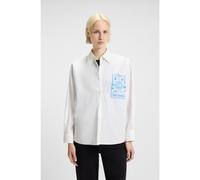 HUGO Oversized-fit blouse in cotton with tarot prints - Style Edafne_B, 50550270 White Patterned 14