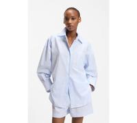 Hugo Eustyna 10278387 Long Sleeve Blouse Blue 38 Woman