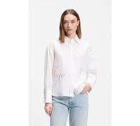 HUGO Oversized-fit blouse with burnout logo print - Style Echinacea, 50562585 White Patterned 6