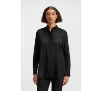 HUGO Oversized-fit blouse with burnout pattern - Style The Oversize Shirt, 50543366 Black 8