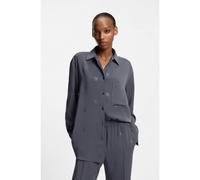 HUGO Oversized-fit blouse with stacked logos - Style Elodina, 50553192 Patterned 4