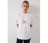 HUGO Oversized Fit Duarms Back Print T-Shirt - White, White, Size 2Xl, Men White