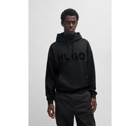 HUGO Mens Ditchle Oversized-fit Hoodie in Cotton Terry with Tonal Logo Black
