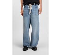 HUGO Oversized-fit jeans in blue denim with jersey waistband - Style Draisen, 50541777 Blue S