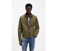 HUGO Oversized-fit overshirt in cotton-blend canvas - Style Evalom, 50556274 Khaki XXL