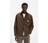 HUGO Mens Ebalto Oversized-fit Overshirt in Cotton Canvas
