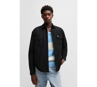 HUGO Oversized-fit padded overshirt in Oxford cotton - Style Ebad, 50534191 Black M