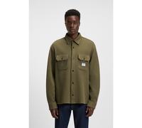 HUGO Oversized-fit shirt in a structured cotton blend - Style Ekynone, 50534184 Olive XXL