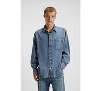 HUGO Oversized-fit shirt in blue denim - Style Ebalto, 50549842 Blue S
