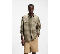 HUGO Oversized-fit shirt in checked cotton poplin - Style Ebaltow, 50565392 Beige Patterned XXL